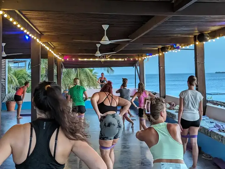 Bon Bini Booty workout class on the Oceanfront Terrace at Eden Beach Resort Bonaire